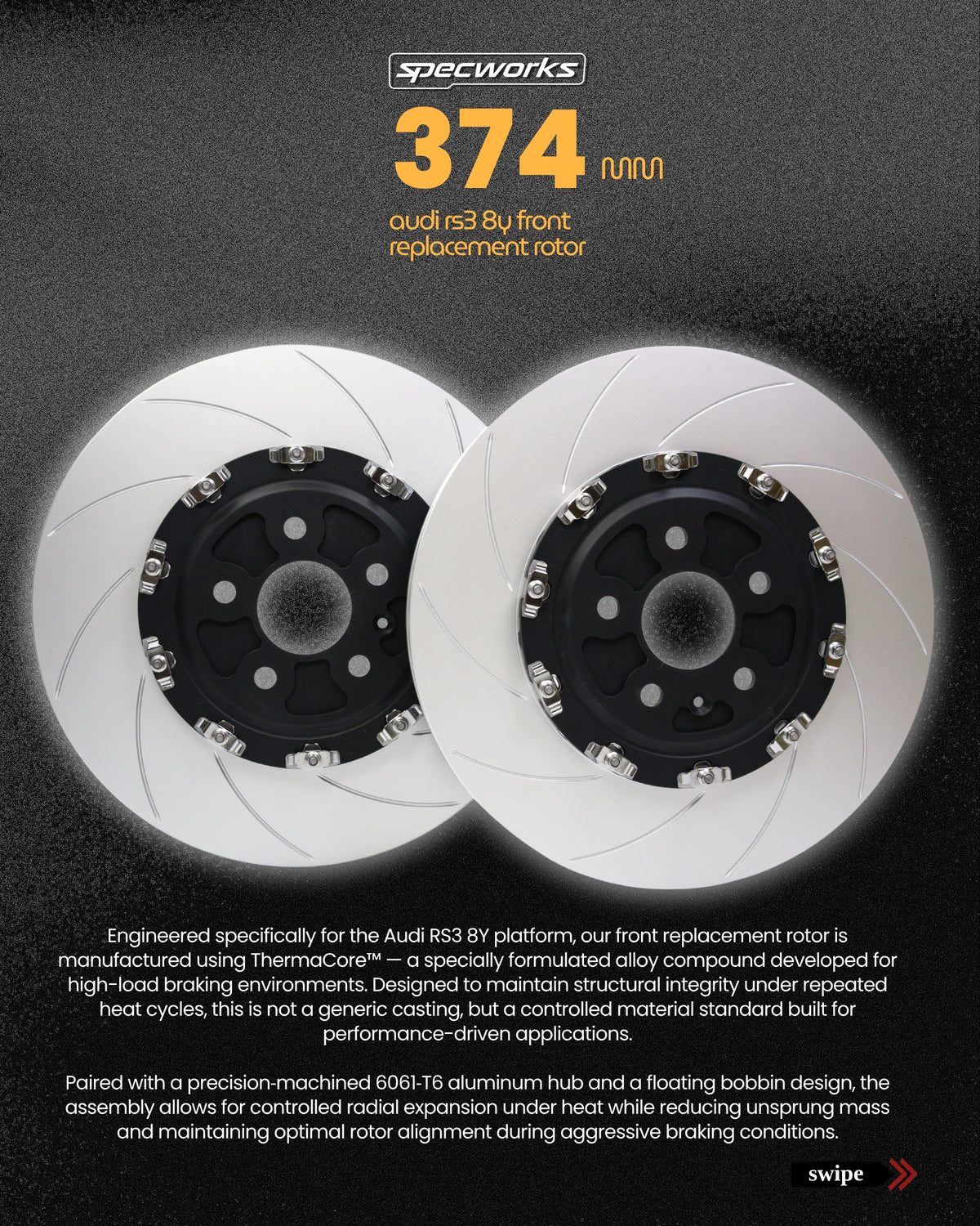 SPECWORKS AUDI RS3 (8Y) FRONT REPLACEMENT TWO PIECE ROTOR
