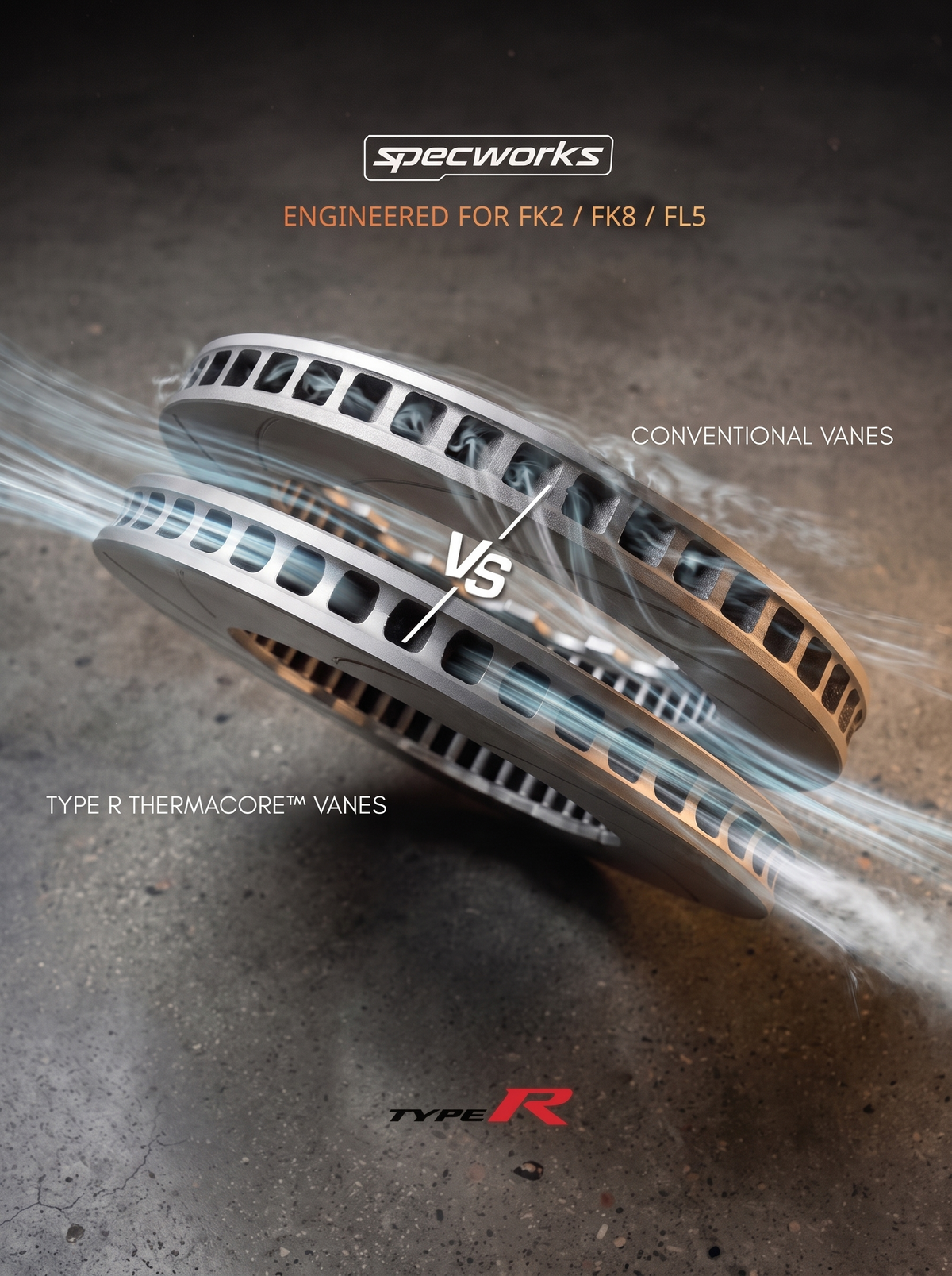HONDA CIVIC FL5 - FK8 TYPE R Replacement Two Piece Rear Rotor