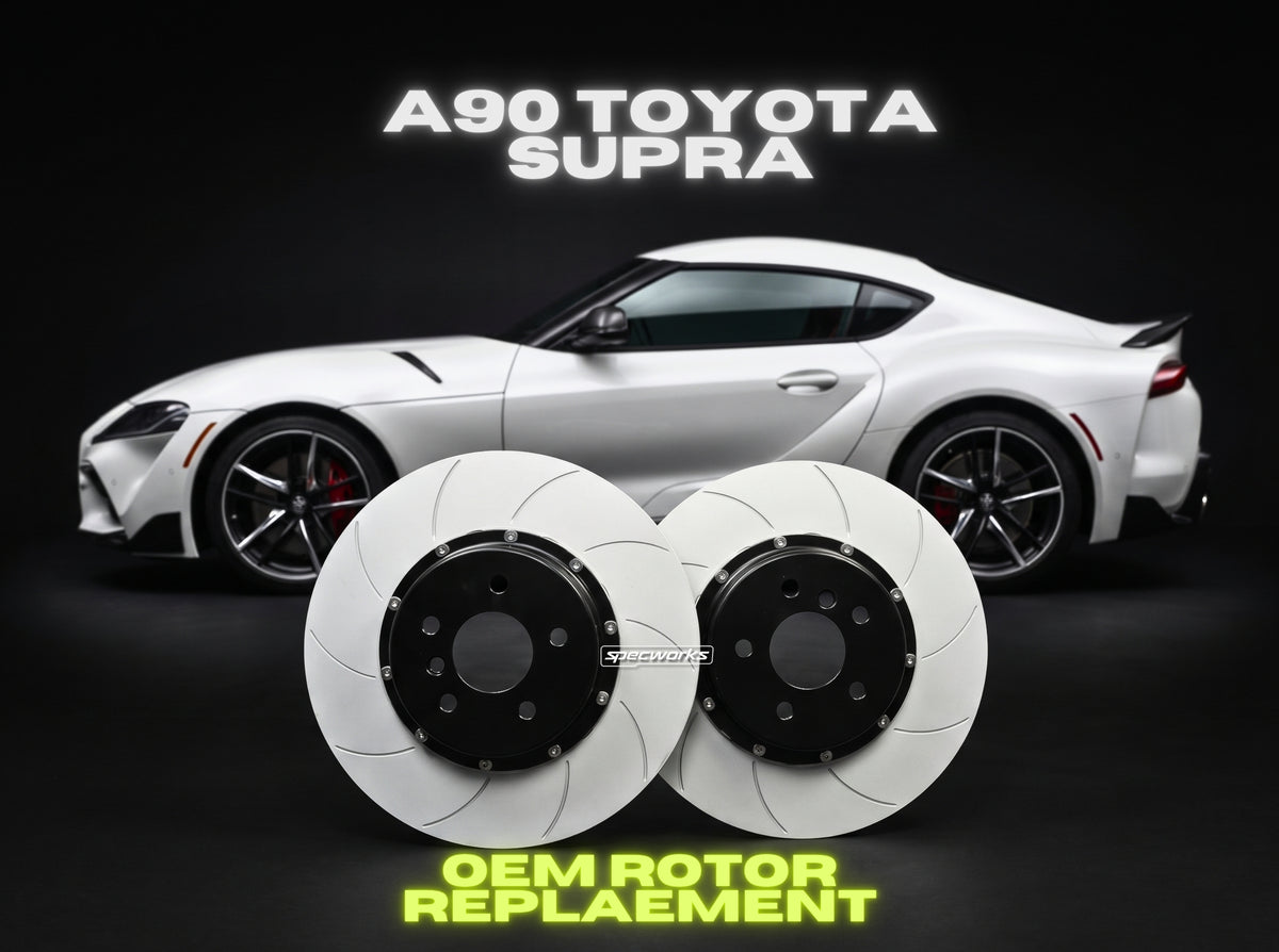 SPECWORKS TOYOTA A90 SUPRA REAR BRAKE DISCS — TWO PIECE REPLACEMENT 345x28mm