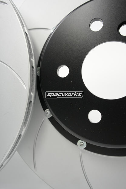SPECWORKS TOYOTA A90 SUPRA FRONT BRAKE DISCS — TWO PIECE REPLACEMENT 348x36mm