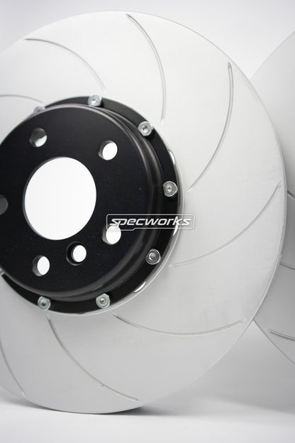 SPECWORKS TOYOTA A90 SUPRA FRONT BRAKE DISCS — TWO PIECE REPLACEMENT 348x36mm