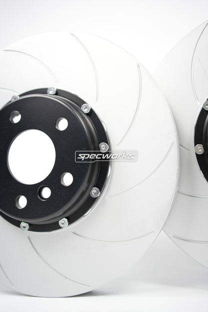 SPECWORKS TOYOTA A90 SUPRA FRONT BRAKE DISCS — TWO PIECE REPLACEMENT 348x36mm
