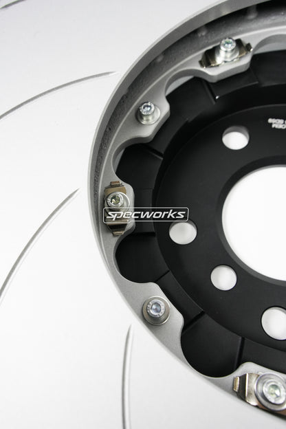 SPECWORKS TOYOTA A90 SUPRA FRONT BRAKE DISCS — TWO PIECE REPLACEMENT 348x36mm