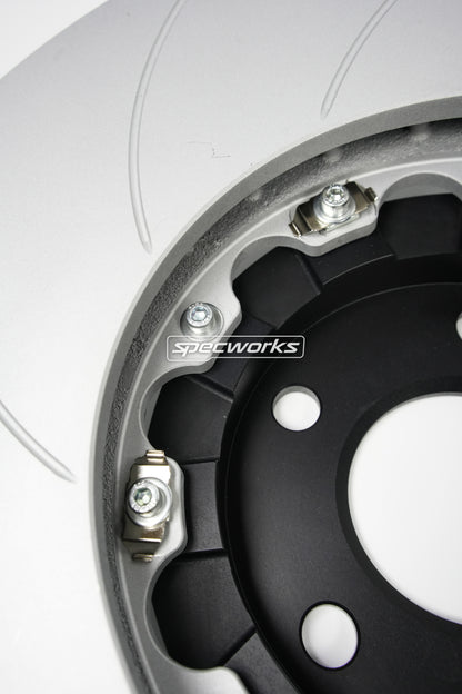 SPECWORKS TOYOTA A90 SUPRA FRONT BRAKE DISCS — TWO PIECE REPLACEMENT 348x36mm